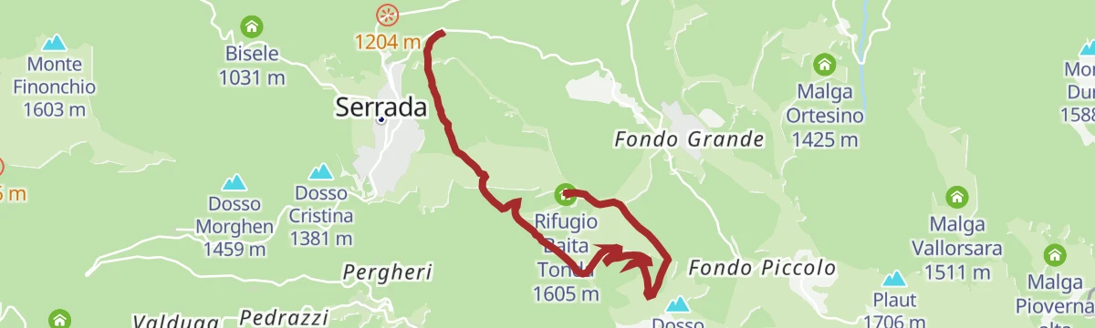 Route map: Serrada - Baita Tonda